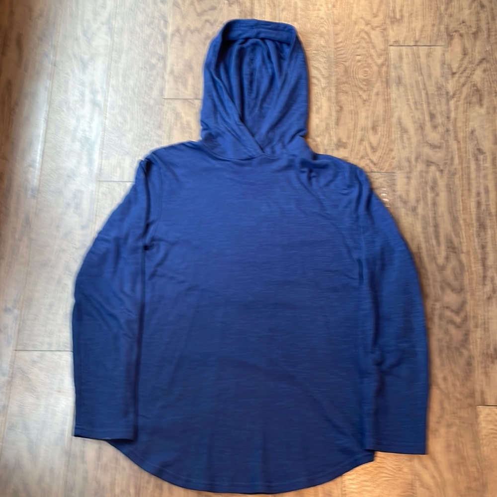 Goodlife Double Layer L/S Scallop Hoody - Navy L
